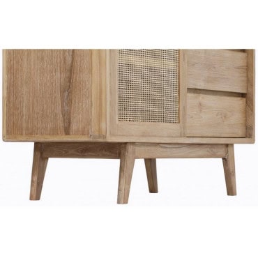Buffet Archi 1 porte coulissante 3 tiroirs - teck massif