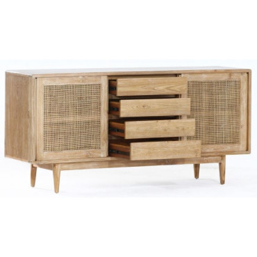 Buffet Archi 2 portes coulissantes 4 tiroirs - teck massif
