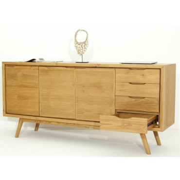 Buffet Fitfees 3 portes 4 tiroirs - teck massif