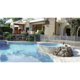 Barriere de piscine Beethoven noire avec piquets anodisés 2