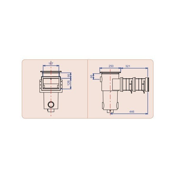 Schéma 1 du Skimmer AQUAREVA petite meurtrière avec rallonge