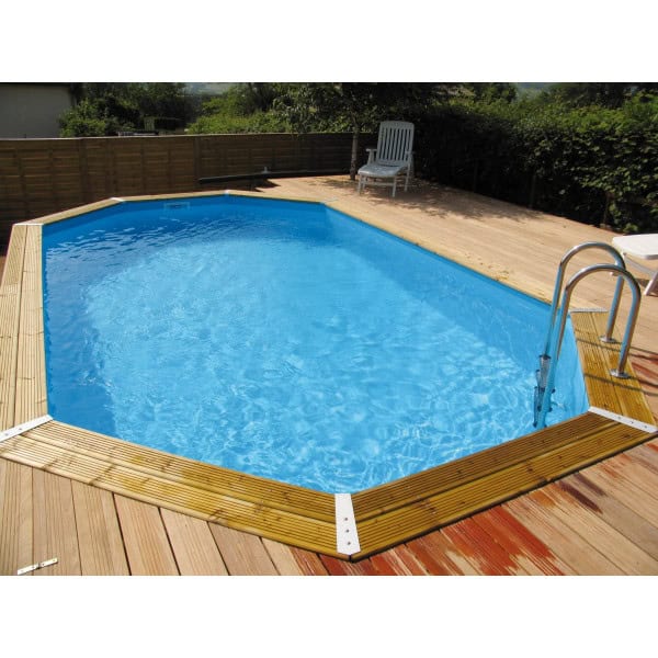 Piscine Océa 610 x 400 x 130 cm liner bleu