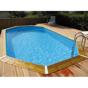 Piscine Océa 610 x 400 x 130 cm liner bleu