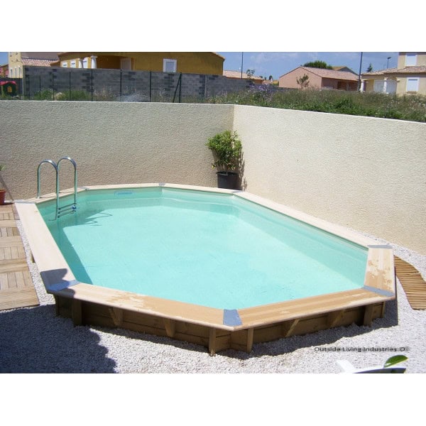 Piscine Océa 610 x 400 x 130 cm liner bleu