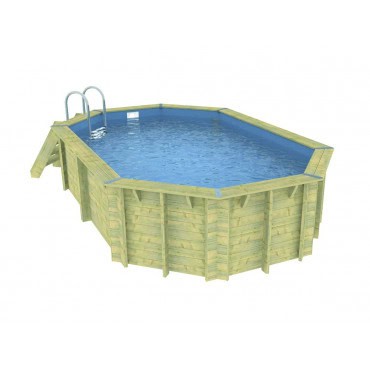 Piscine Océa 610 x 400 x 130 cm liner bleu