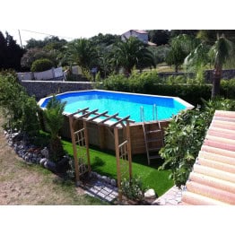 Piscine Océa 860 x 470 x 130 cm liner bleu 2