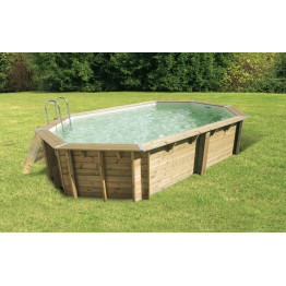 Piscine Océa 610 x 400 x 130 cm liner bleu