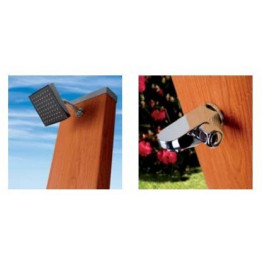 Douche solaire 32L aspect bois carrée RP 2