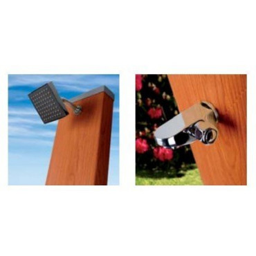 Douche solaire 32L aspect bois carrée RP