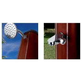 Douche solaire 32L aspect bois ronde RP 2
