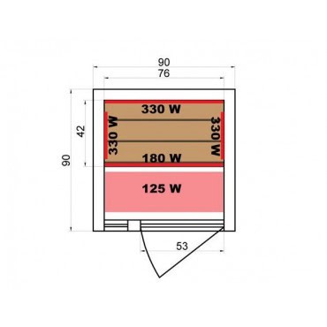 Plan sauna Soleil blanc 1 place