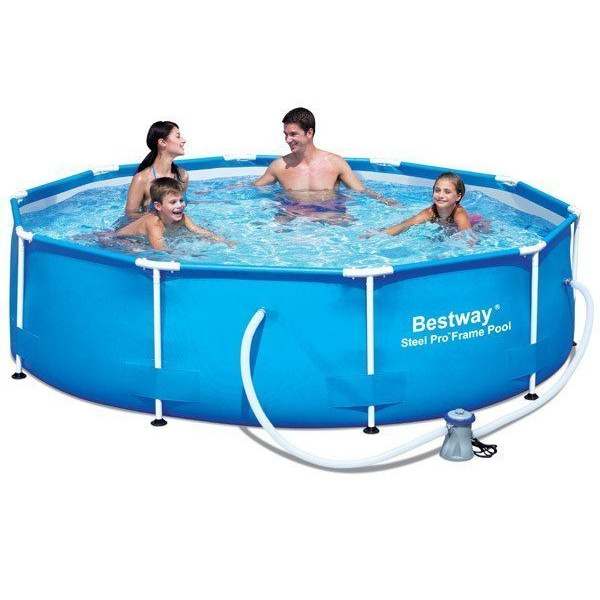Piscine tubulaire ronde avec filtration à cartouche