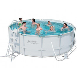 Piscine tubulaire grise ronde filtre à cartouche + accessoires