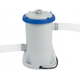 Piscine tubulaire grise ronde filtre à cartouche + accessoires 2