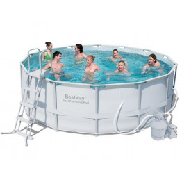 Piscine tubulaire grise ronde filtre à sable + accessoires