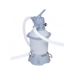 Piscine tubulaire grise ronde filtre à sable + accessoires 2