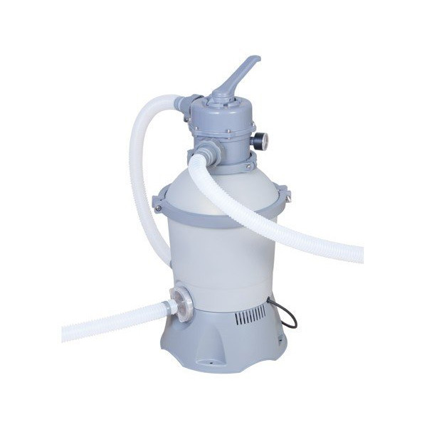 Piscine tubulaire grise ronde filtre à sable + accessoires