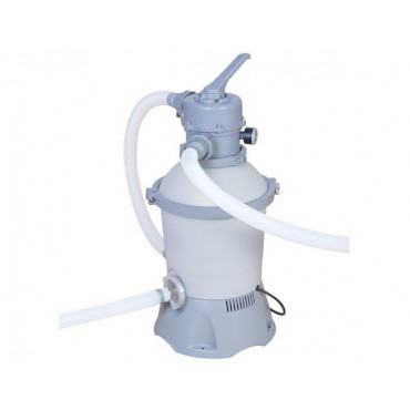 Piscine tubulaire grise ronde filtre à sable + accessoires
