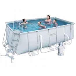 Kit piscine hors sol tubulaire 4,04x2,01x1m filtre à sable
