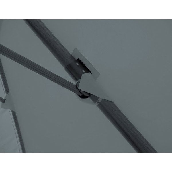 Parasol déporté rectangulaire gris détail