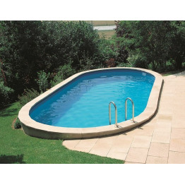 Kit piscine enterrée ovale avec filtre à sable H120cm 2