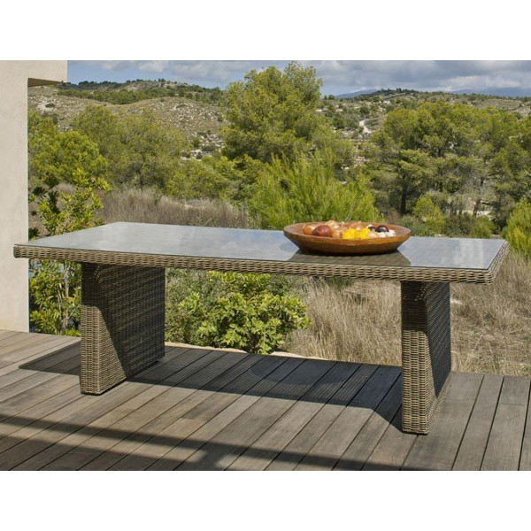 Table de jardin AMELIA 230 en résine tressée - 1