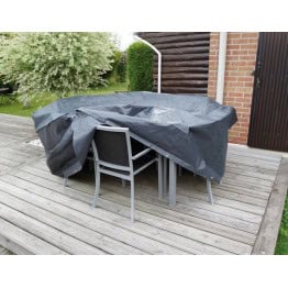 Housse de protection ensemble de jardin avec table rectangulaire et chaises