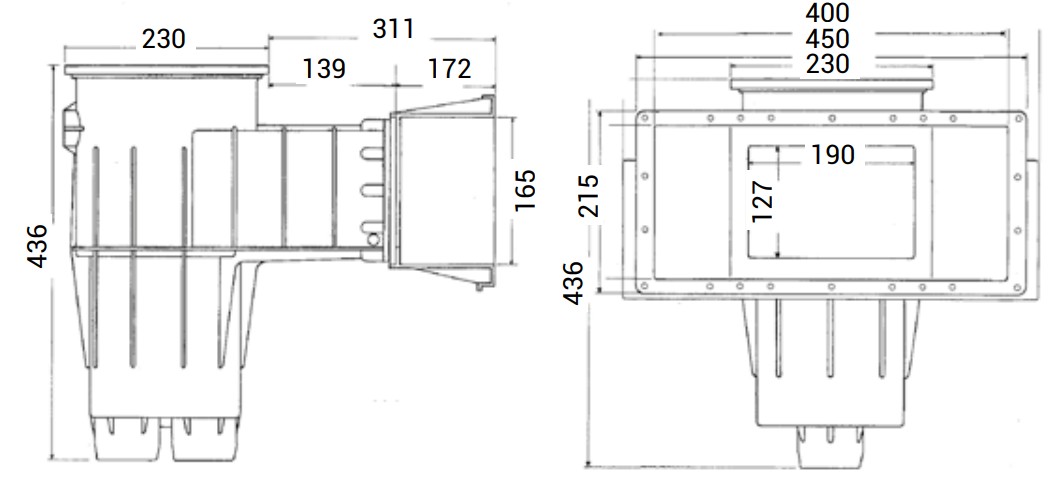 dimensions skimmer Hayward