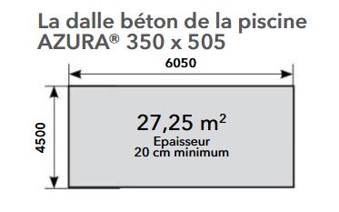 Dalle béton azura 505 x 350