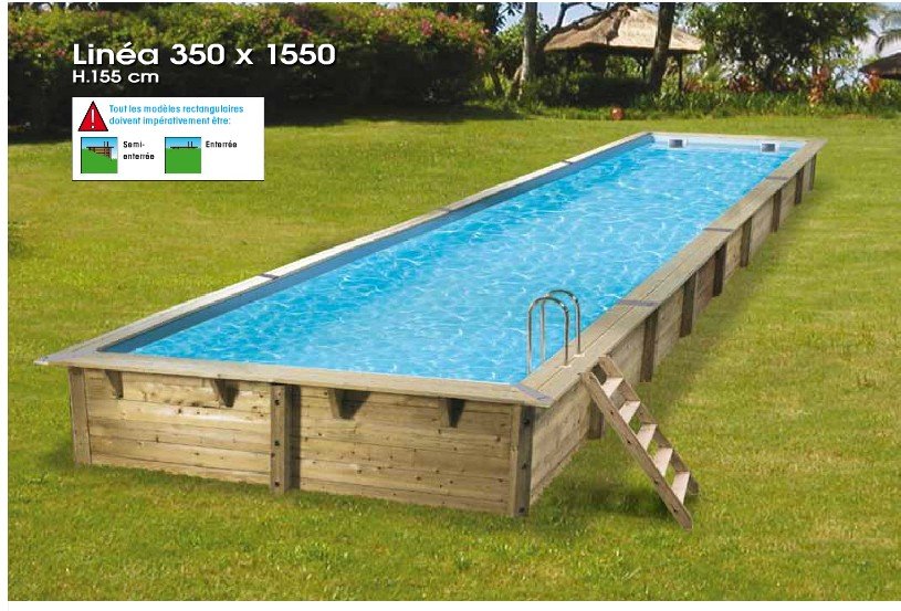 caractéristiques piscine bois Linéa 350 x 1550