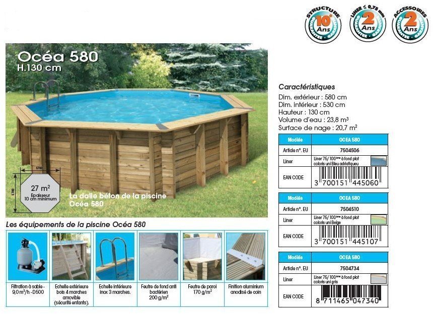 piscine bois Océa 580