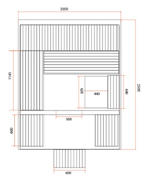 Saune Extérieur Gaïa Luna Plan