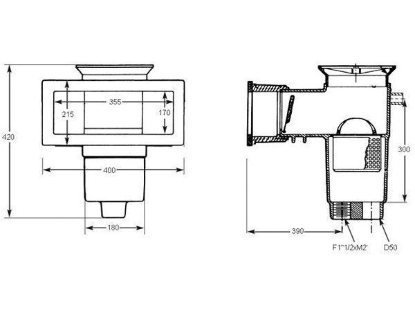 Dimensions skimmer Powerline