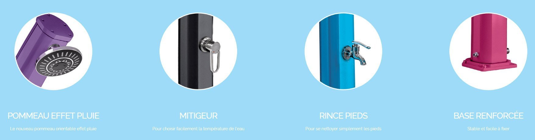 details douche jolly courbee avec rince pieds